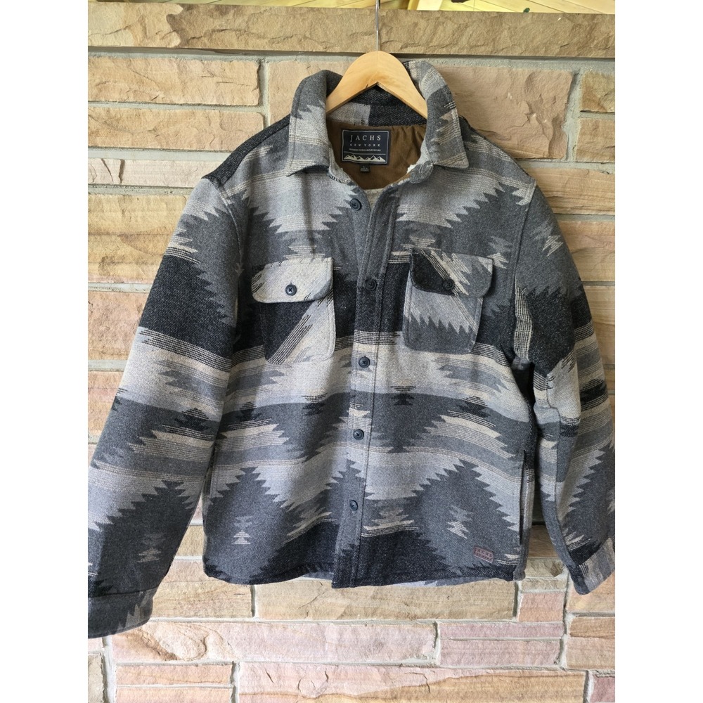 Jachs‎ Mens Aztec Southwest Wool Blend Sherpa Fleece Lined Shirt Jacket L
